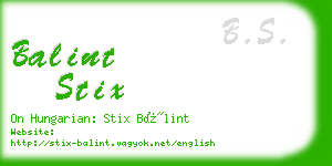 balint stix business card